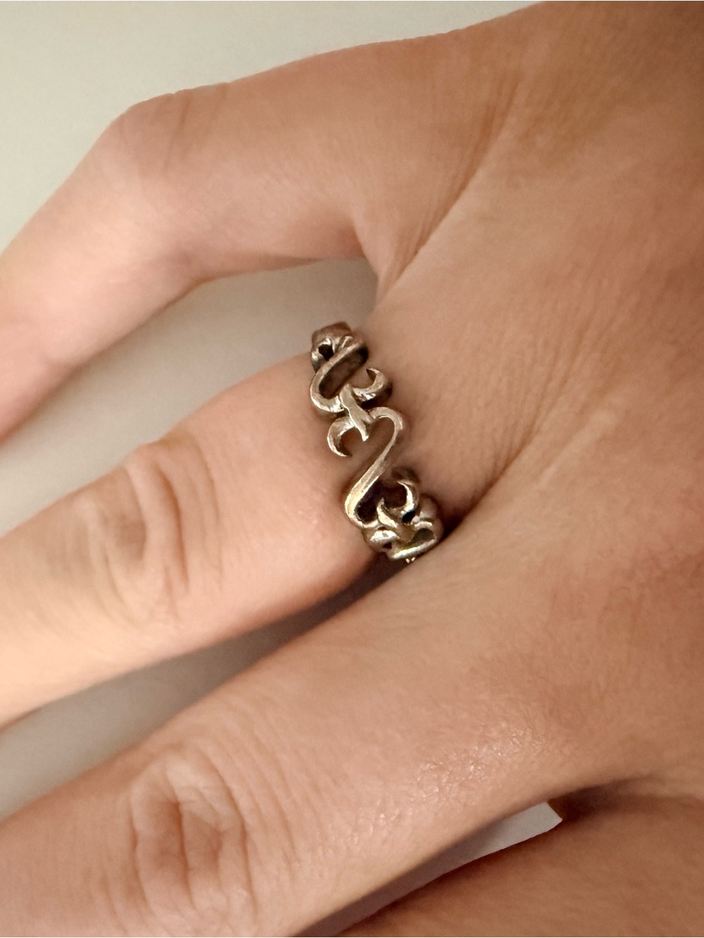 Sterling Silver open heart Ring - Silver